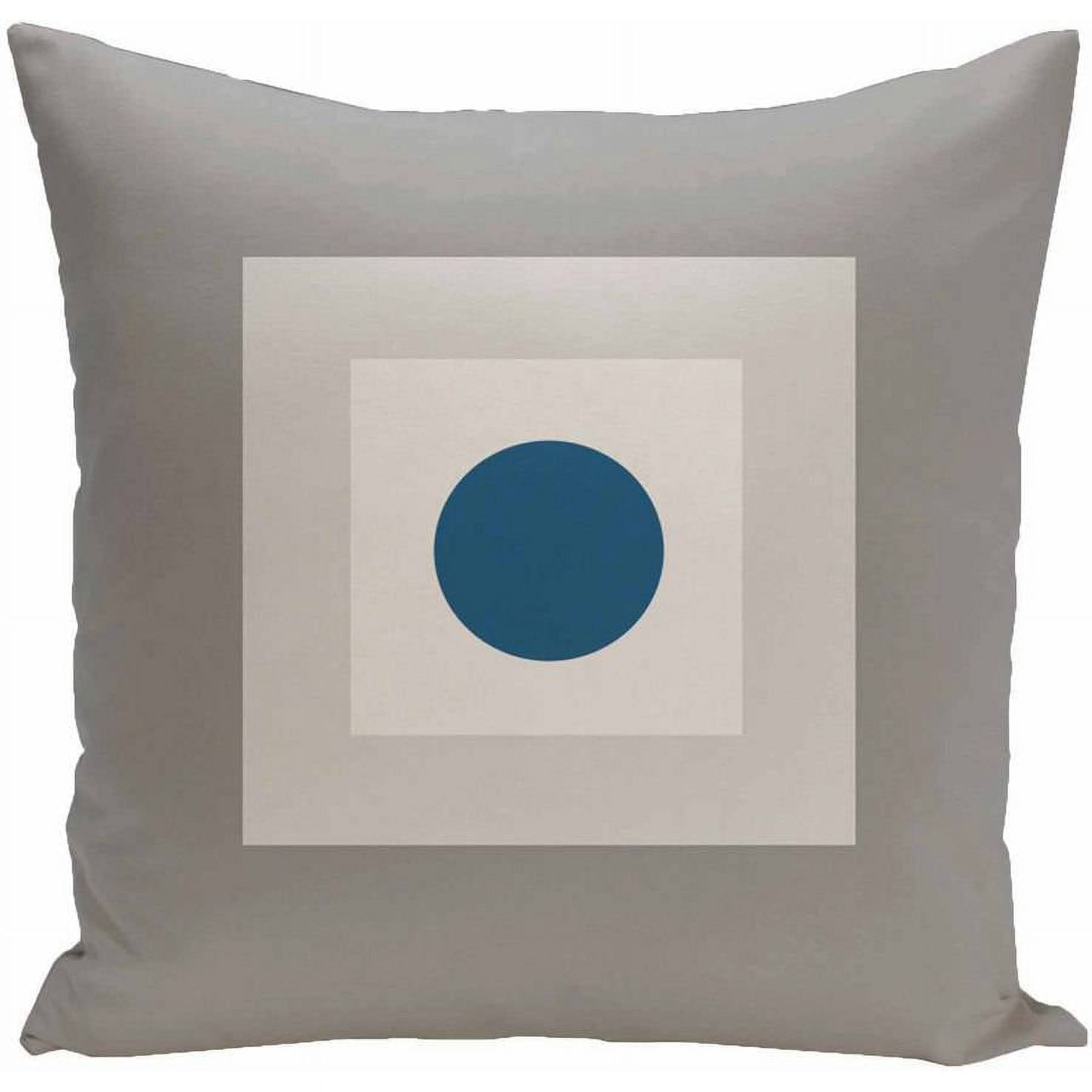 Gray and Teal Geometric Print Square Decorative Pillow, 16" x 16"