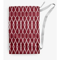 Simply Daisy Geometric Trellis 18 x 29 in Red Laundry Bag