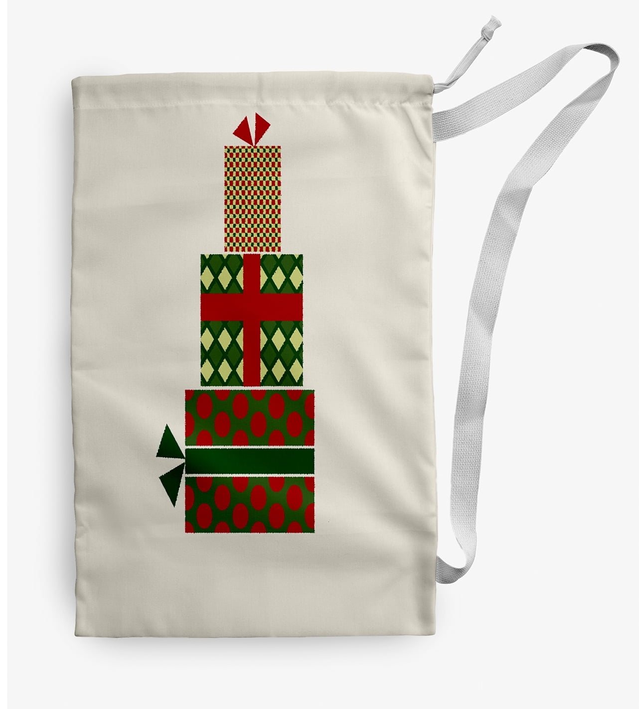 Simply Daisy Gift Wrapped 28 x 36 in Dark Green Laundry Bag