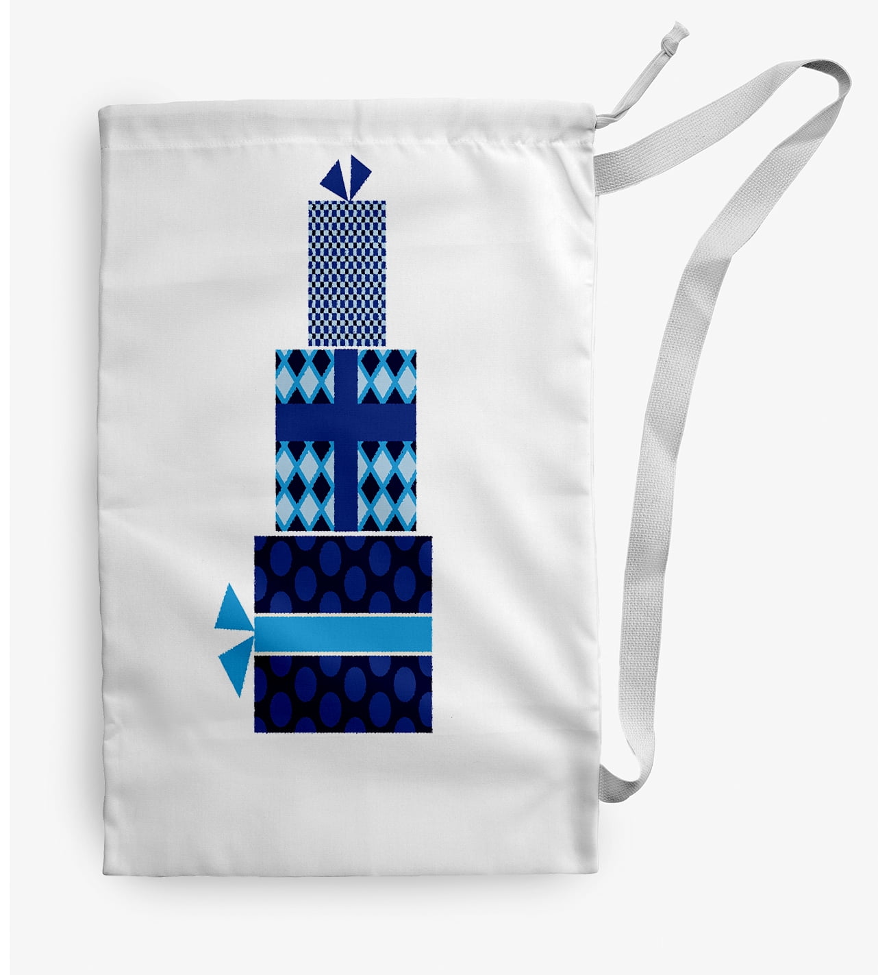 Simply Daisy Gift Wrapped 28 x 36 in Navy Laundry Bag