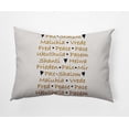 thumbnail image 1 of Simply Daisy Gold Colored Words of Peace Christmas Soft Spun Polyester Decorative Throw Pillow, 14" x 20", 1 of 3