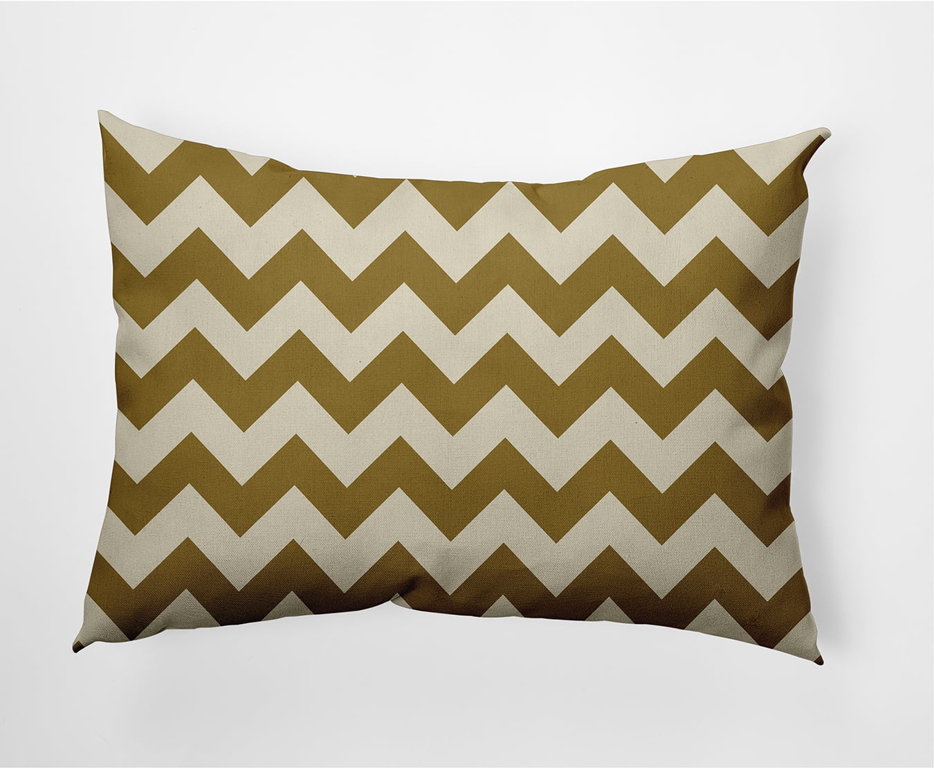 Simply Daisy Gold Colored Zig Zag Stripe Soft Spun Polyester Decorative Throw Pillow, 14" x 20"