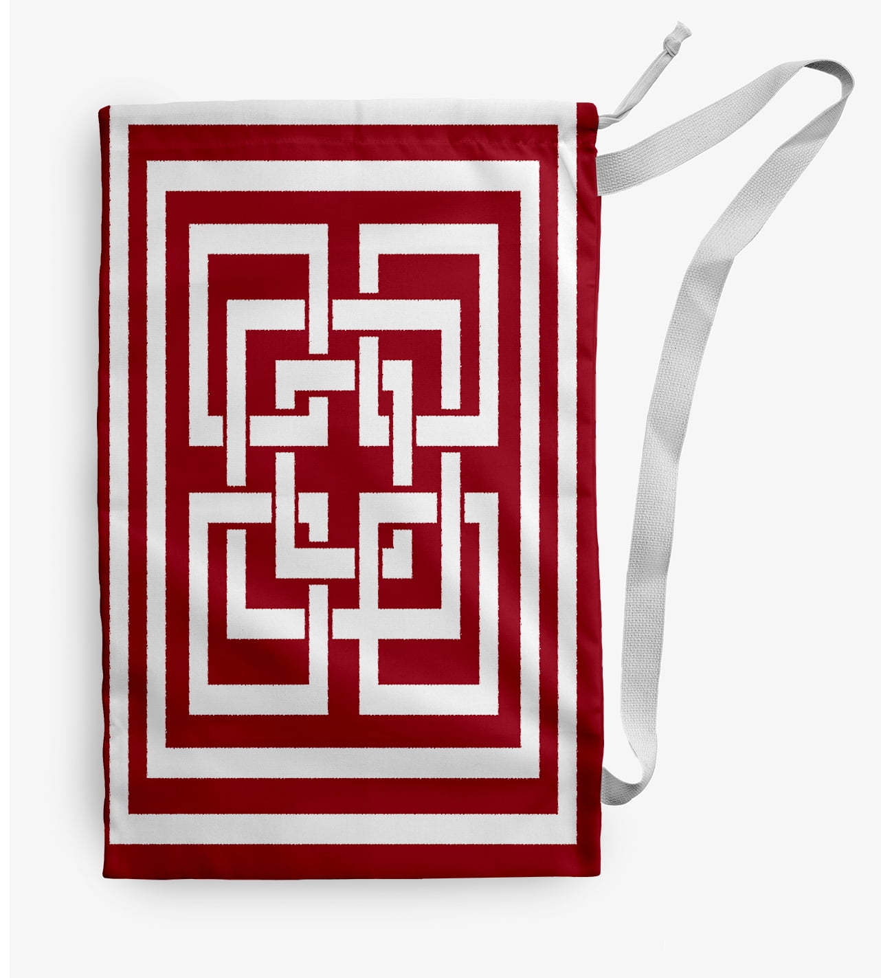 Simply Daisy Greek New Key 18 x 29 in Red Laundry Bag