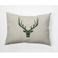 thumbnail image 1 of Simply Daisy Green Colored Cool Dude Holiday Reindeer Christmas Soft Spun Polyester Indoor/Outdoor Throw Pillow, 14" x 20", 1 of 3