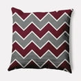 thumbnail image 1 of Simply Daisy Grey-Red Colored Fancy Chevron Stripe Soft Spun Polyester Decorative Throw Pillow, 16" x 16", 1 of 4