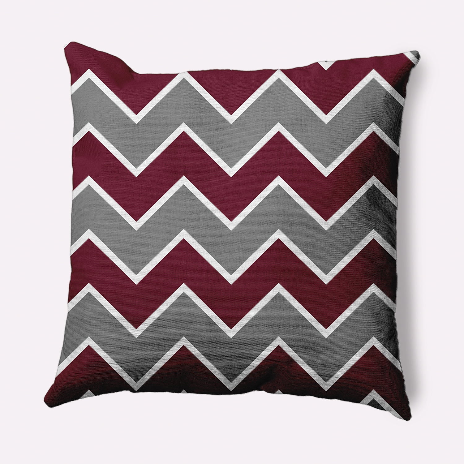 Simply Daisy Grey-Red Colored Fancy Chevron Stripe Soft Spun Polyester Decorative Throw Pillow, 26" x 26"