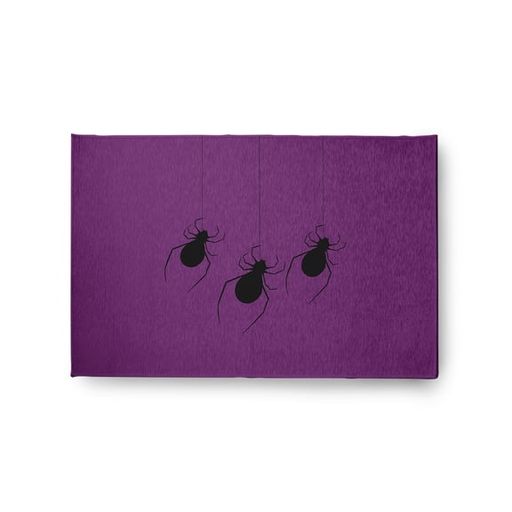 Simply Daisy Hanging Spiders Amethyst Halloween Chenille Area Rug, 2' x 3'