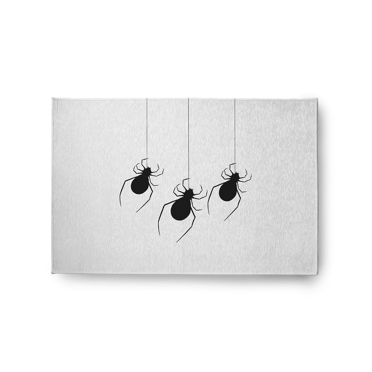 Simply Daisy Hanging Spiders White Halloween Chenille Area Rug, 2' x 3'