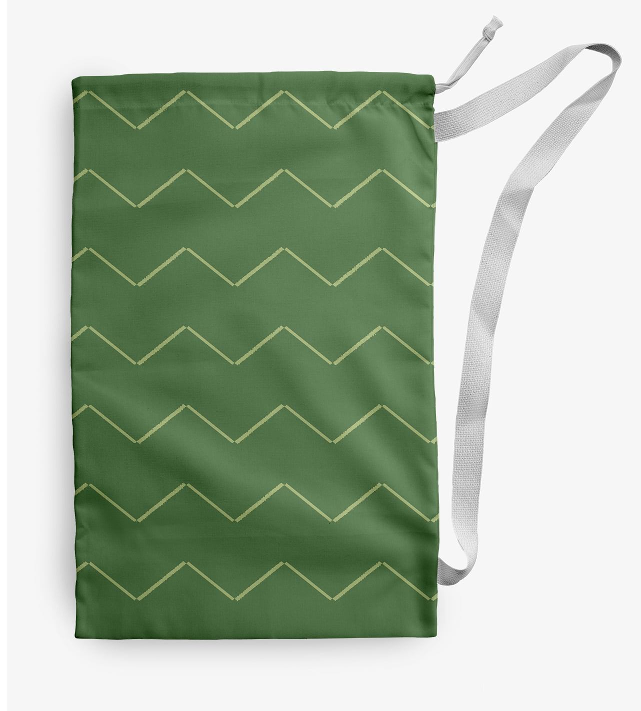 Simply Daisy Harlequin Stripe 18 x 29 in Green Laundry Bag