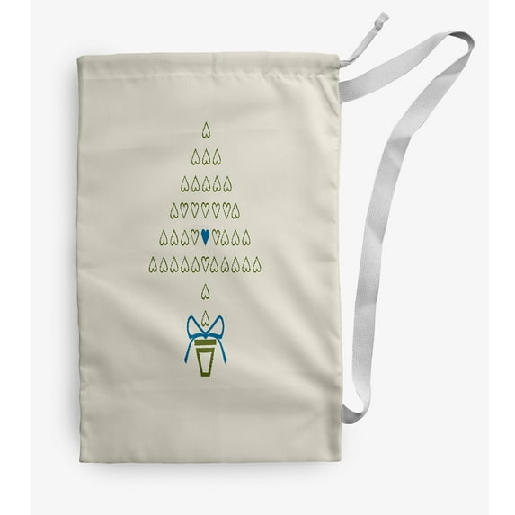 Simply Daisy Hearty Holidays 28 x 36 in Blue Laundry Bag