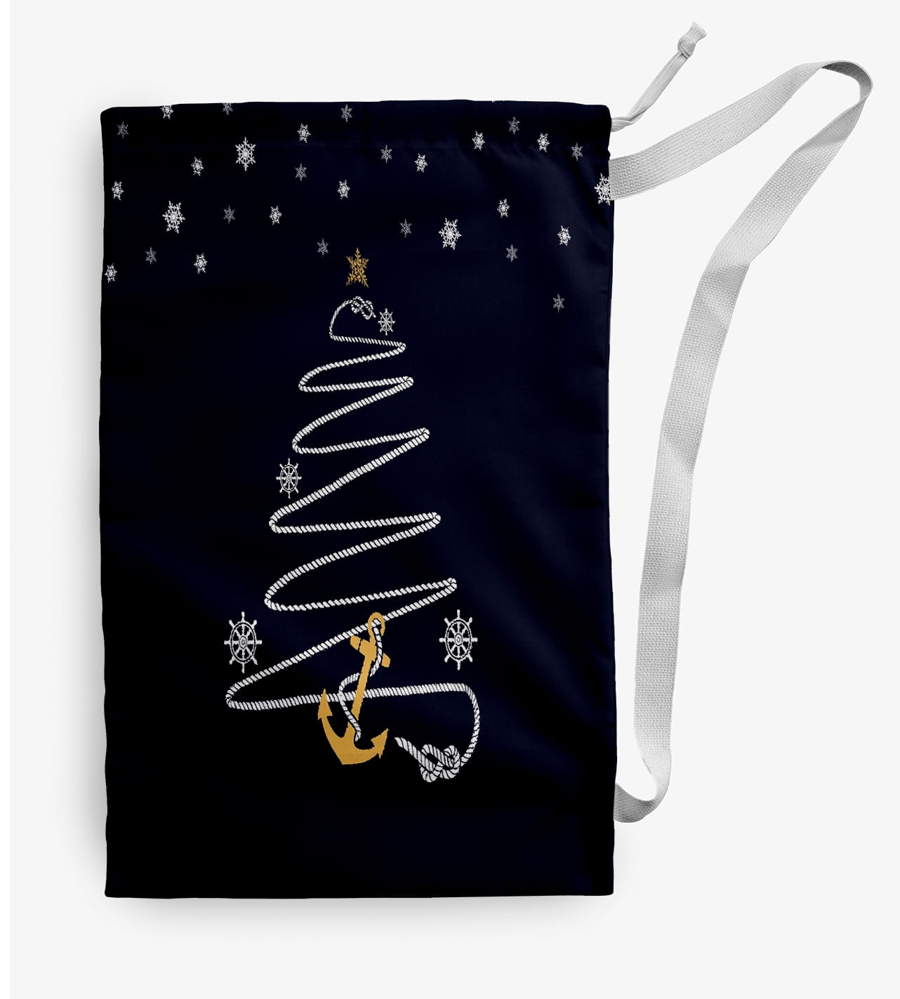 Simply Daisy Holiday Anchor 28 x 36 in Blue Laundry Bag
