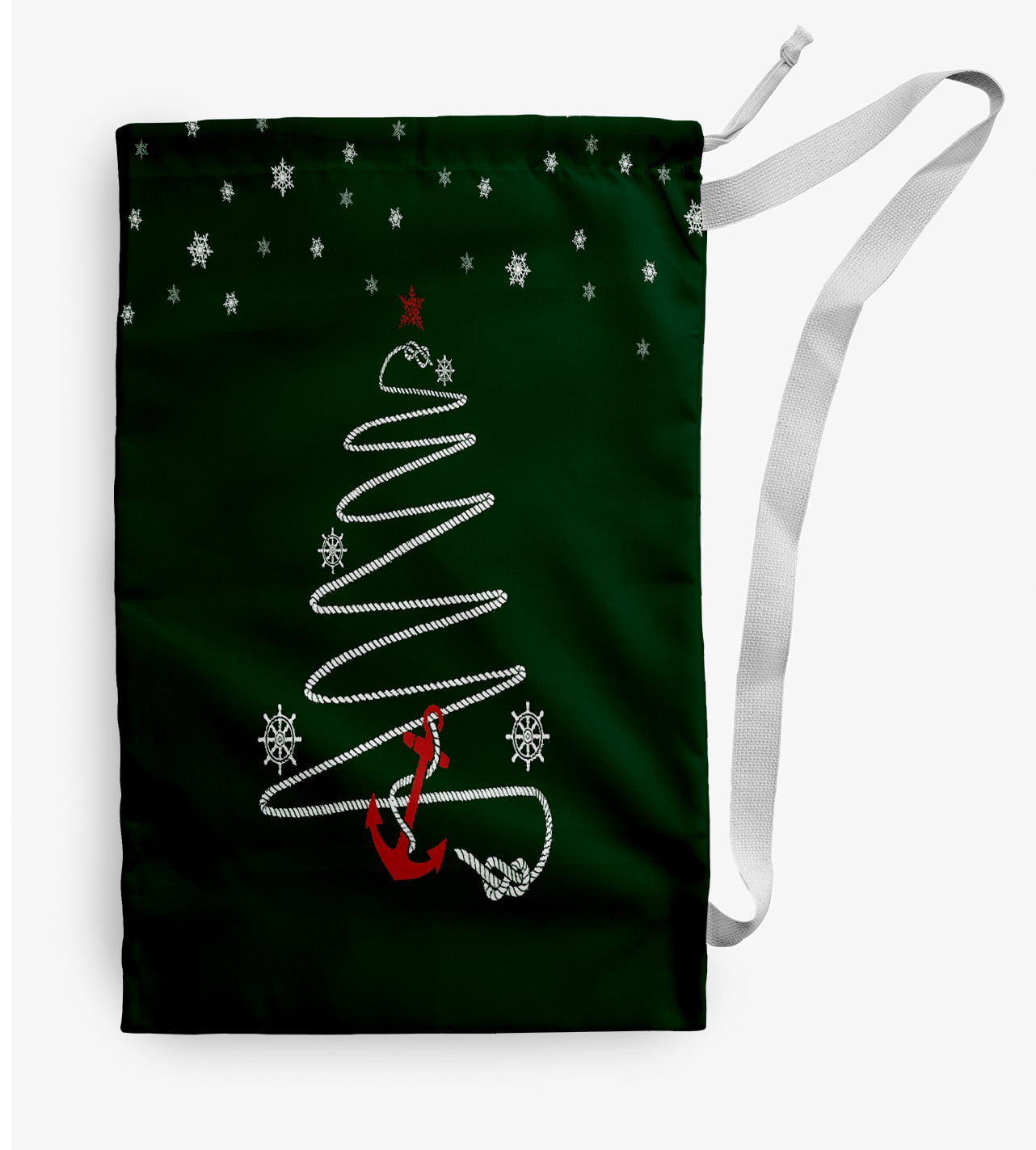 Simply Daisy Holiday Anchor 28 x 36 in Green Laundry Bag
