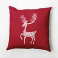 thumbnail image 1 of 16" x 16" Simply Daisy Fancy Holiday Reindeer Polyester Accent Pillow, Red (1 Count), 1 of 4