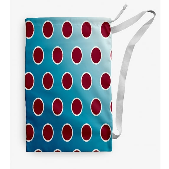 Simply Daisy Holiday Bubbly 18 x 29 in Blue Laundry Bag