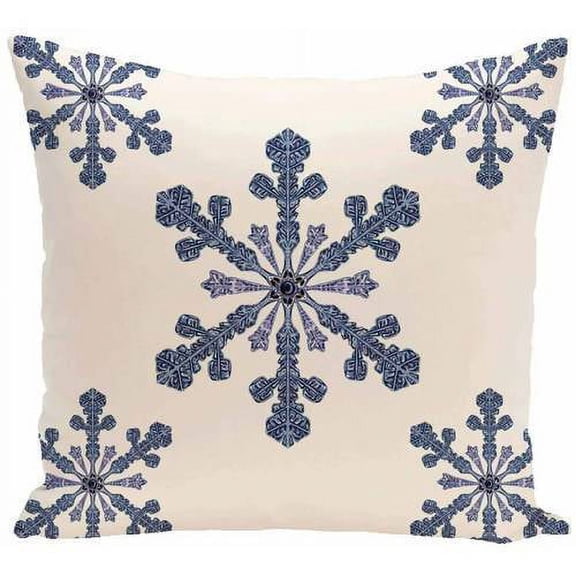 16" x 16" Simply Daisy Winter Vail Snowflake Polyester Accent Pillow, White (1 Count)