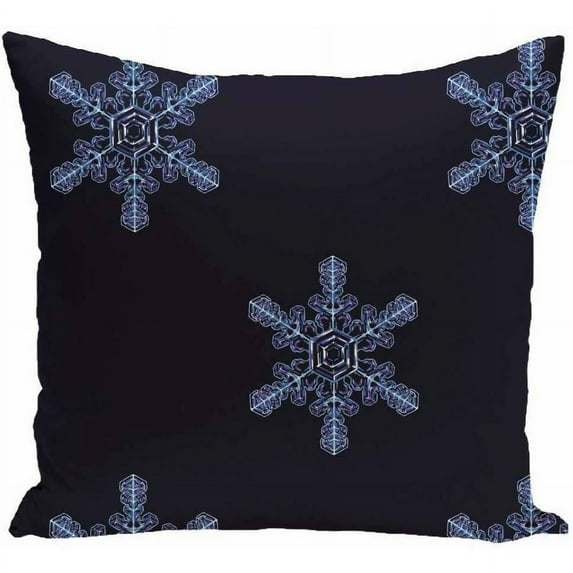 16" x 16" Simply Daisy Flurries Winter Polyester Accent Pillow, Navy Qty 1