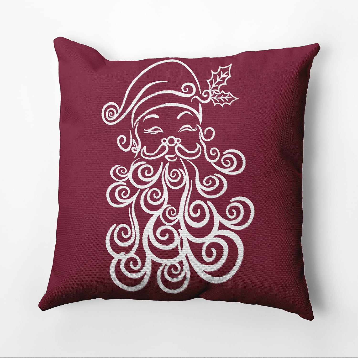 16" x 16" Simply Daisy Santa Baby Polyester Accent Pillow, Maroon (1 Count)