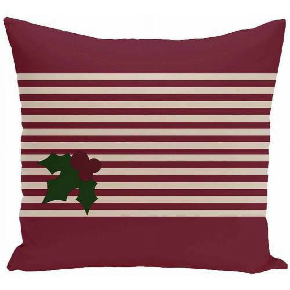 Simply Daisy Holiday Stripe Print Decorative Pillow, 16" x 16"