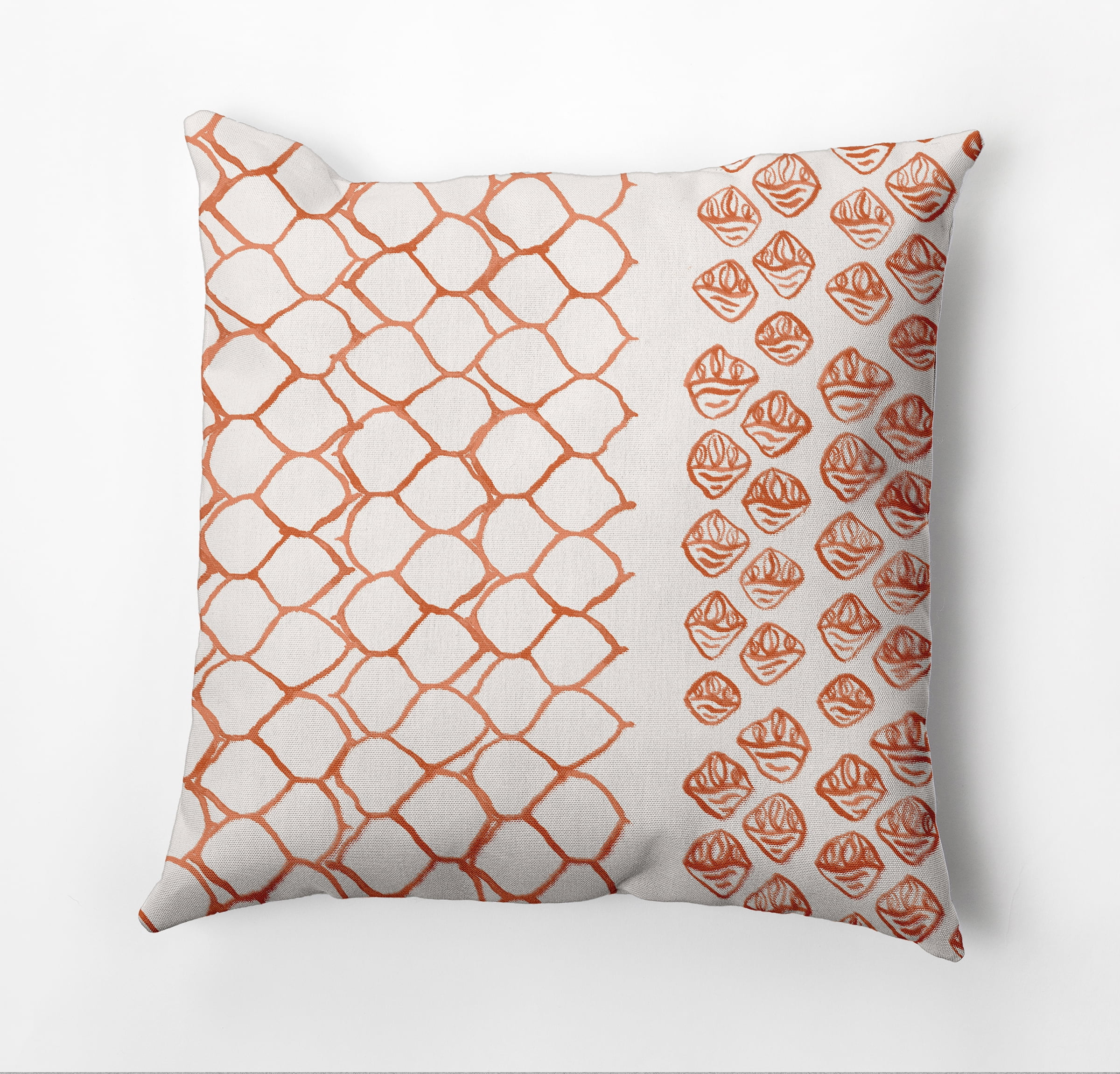 Simply Daisy Honeycomb Split Outdoor Pillow, Orange, 14 in x 20 in