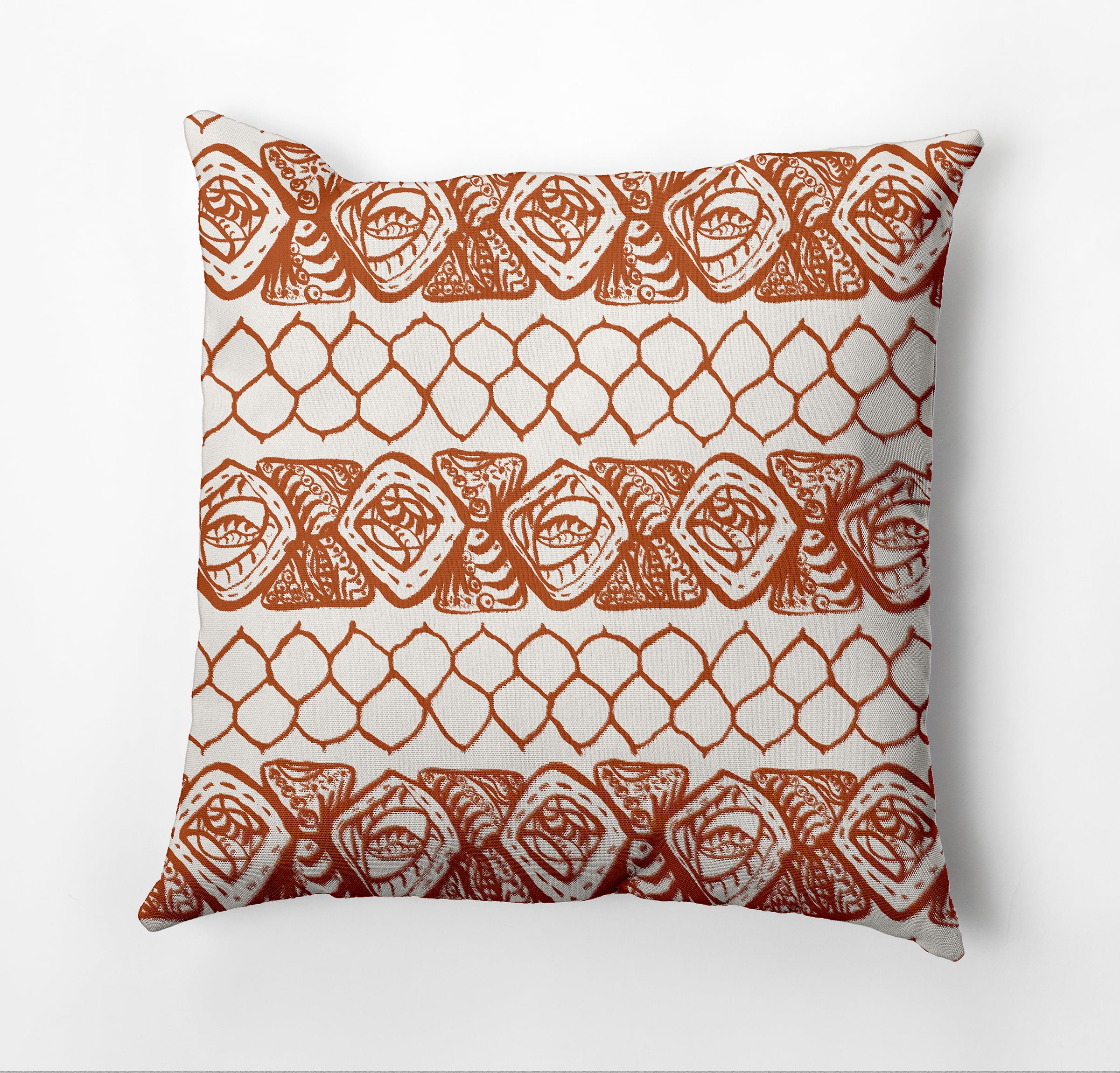 Simply Daisy Honeycomb Stripes Outdoor Pillow, Orange/White, 14 in x 20 in