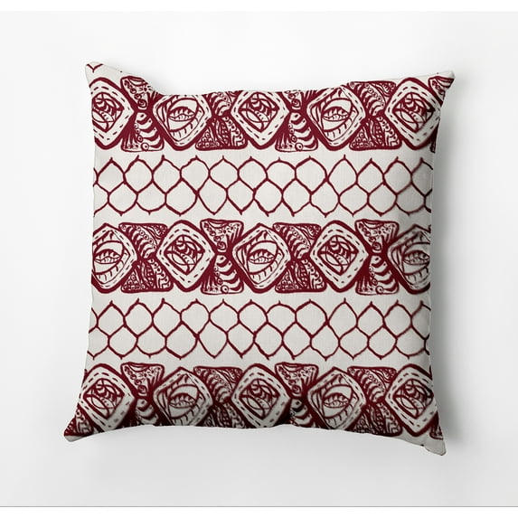 Simply Daisy Honeycomb Stripes Outdoor Pillow, Red, 18 in x 18 in