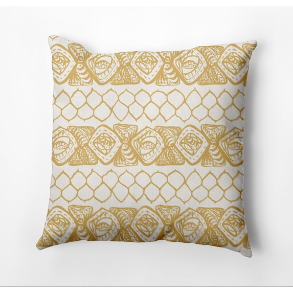 Simply Daisy Honeycomb Stripes Outdoor Pillow, Yellow, 16 in x 16 in