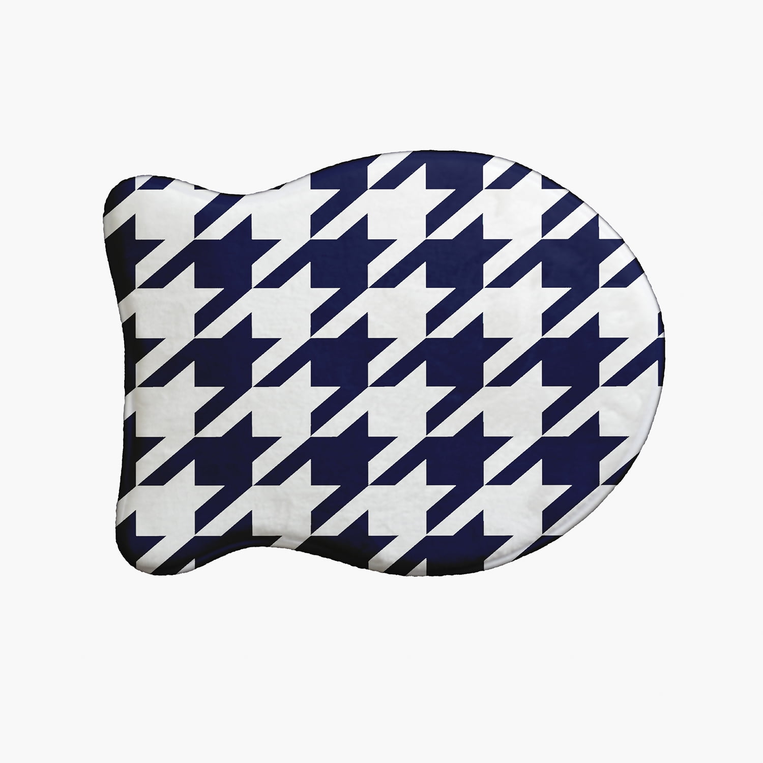 Simply Daisy Houndstooth Fish Shape Pet Feeding Mat for Cats