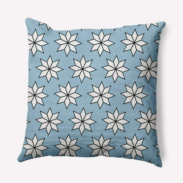 Simply Daisy Ice Colored Christmas Stars Christmas Soft Spun Polyester Decorative Throw Pillow, 16" x 16"