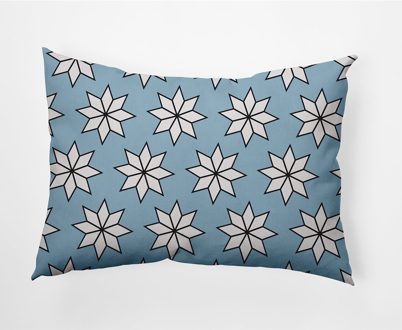 Simply Daisy Ice Colored Christmas Stars Christmas Soft Spun Polyester Indoor/Outdoor Throw Pillow, 14" x 20"