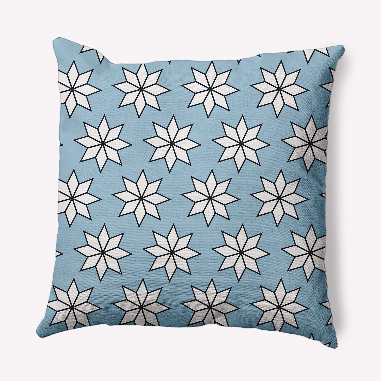 Simply Daisy Ice Colored Christmas Stars Christmas Soft Spun Polyester Indoor/Outdoor Throw Pillow, 18" x 18"
