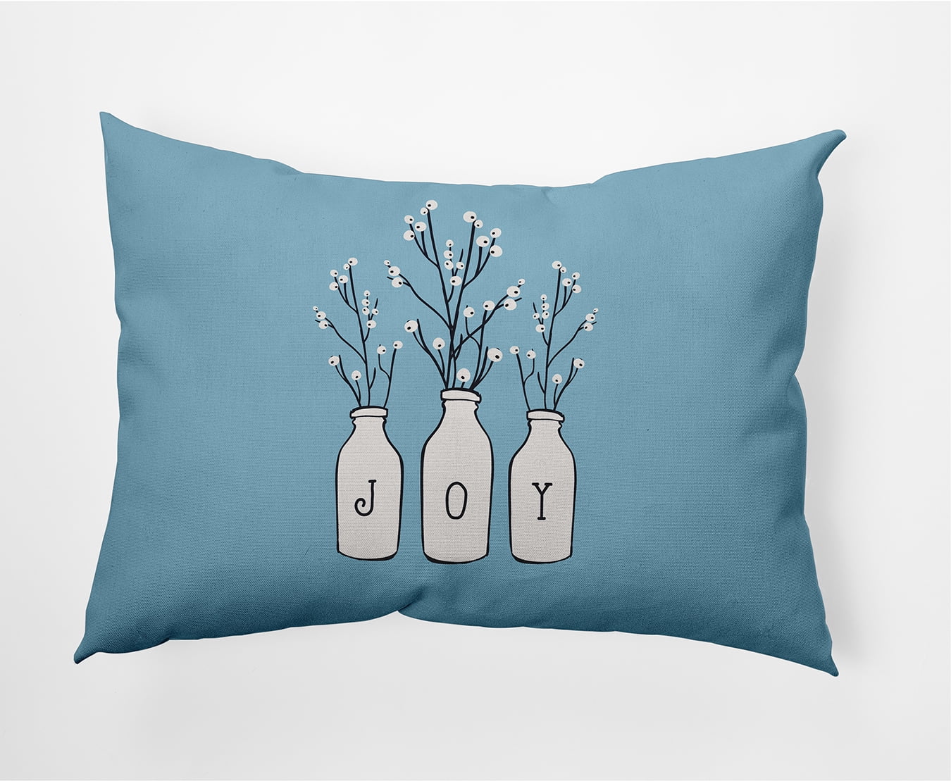 Simply Daisy Ice Colored Joy Christmas Soft Spun Polyester Indoor/Outdoor Throw Pillow, 14" x 20"