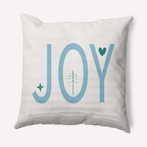 Simply Daisy Ice Colored Joy Filled Season Christmas Soft Spun Polyester Decorative Throw Pillow, 16" x 16"