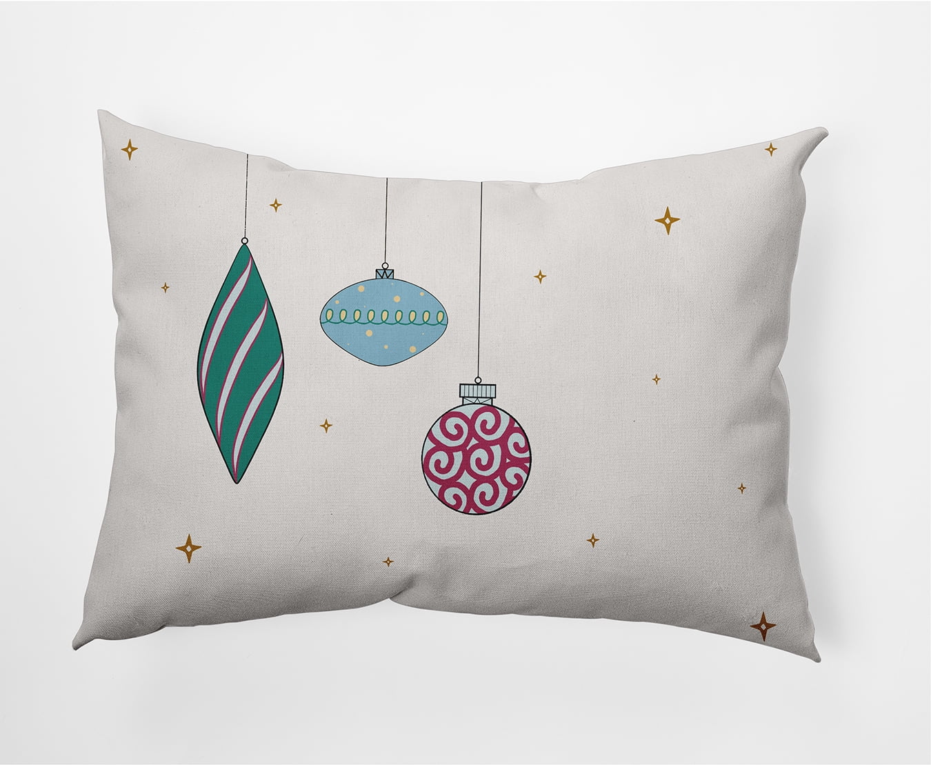 Simply Daisy Ice Colored Light Bright Christmas Soft Spun Polyester Decorative Throw Pillow, 14" x 20"