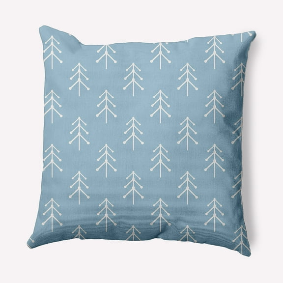 Simply Daisy Ice Colored Patterned Trees Winter Soft Spun Polyester Decorative Throw Pillow, 16" x 16"