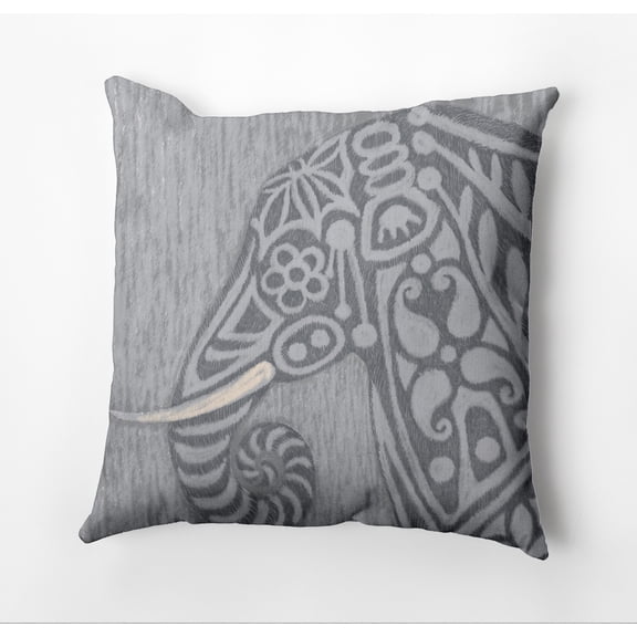 Simply Daisy Inky Elephant Decorative Throw Pillow, Gray, 18 in x 18 in