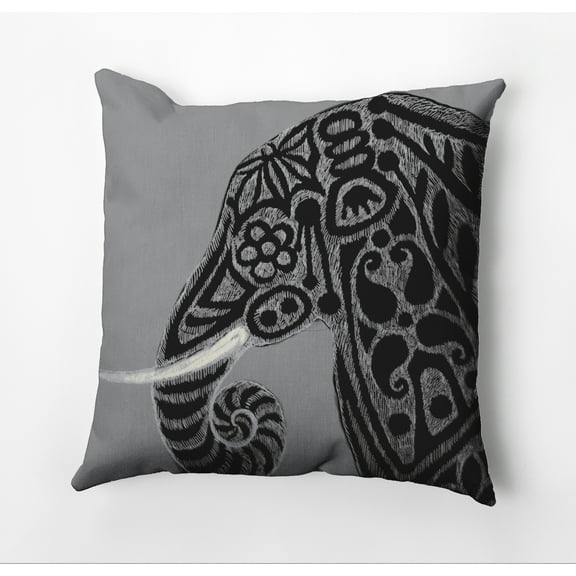 Simply Daisy Inky Elephant Decorative Throw Pillow