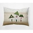 thumbnail image 1 of Simply Daisy Ivory Colored Coastal Houses Christmas Soft Spun Polyester Indoor/Outdoor Throw Pillow, 14" x 20", 1 of 3