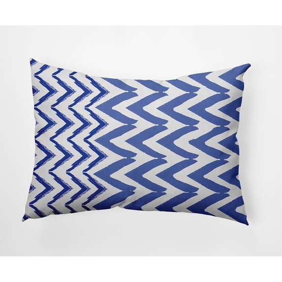 Simply Daisy Jagged Graffiti Outdoor Pillow, Blue/White, 14 in x 20 in