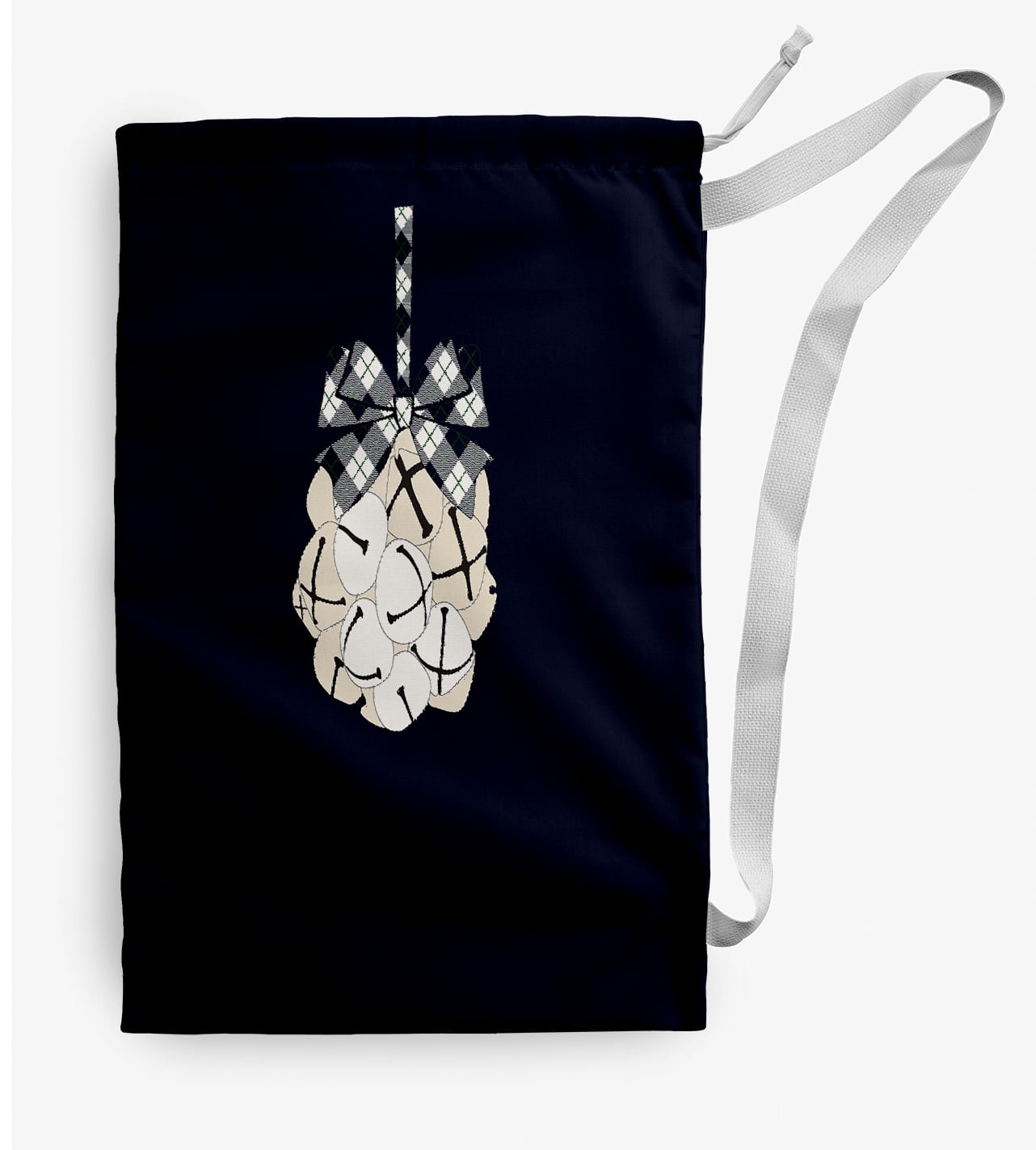 Simply Daisy Jingle Bells 18 x 29 inch Navy Laundry Bag