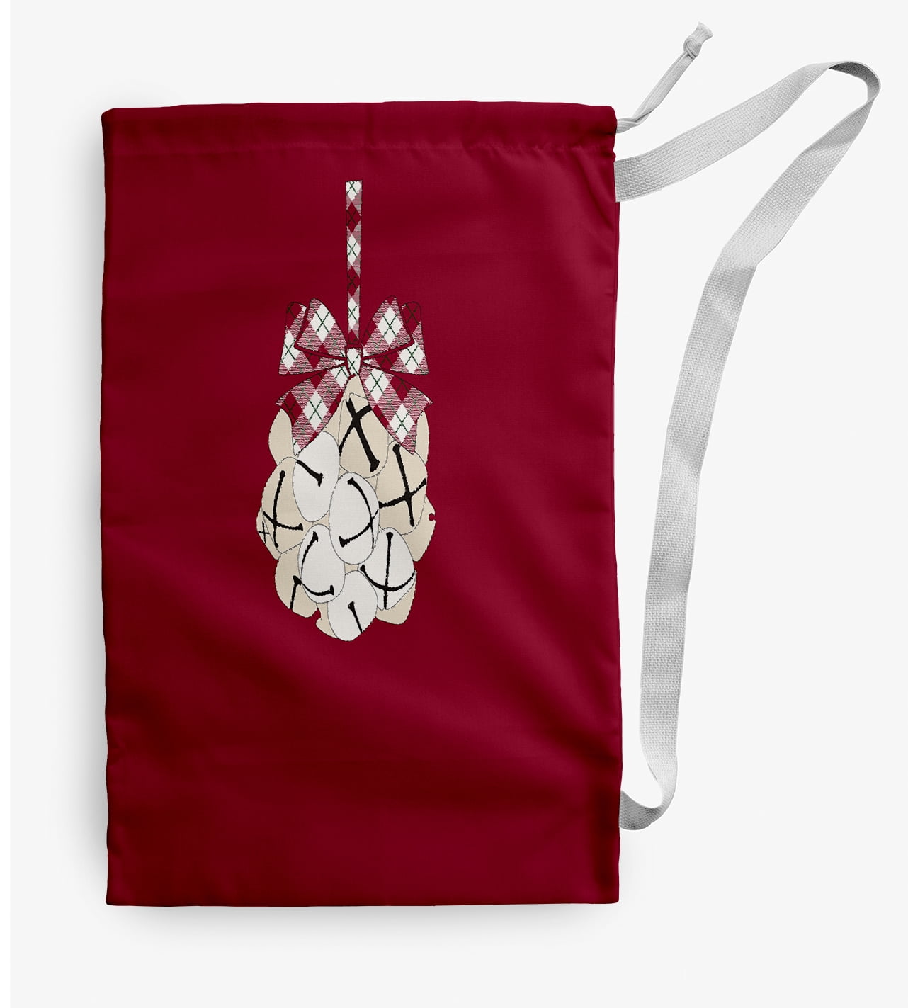 Simply Daisy Jingle Bells 28 x 36 inch Red Laundry Bag