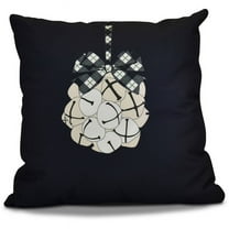 Simply Daisy Jingle Bells Geometric Print Outdoor Pillow
