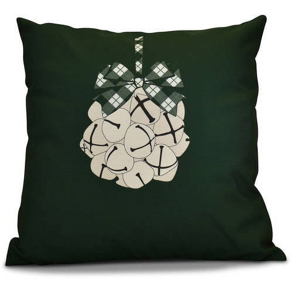 Simply Daisy Jingle Bells Geometric Print Outdoor Pillow