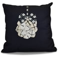 thumbnail image 1 of Simply Daisy Jingle Bells Geometric Print Pillow, 16" x 16", Navy Blue, 1 of 2