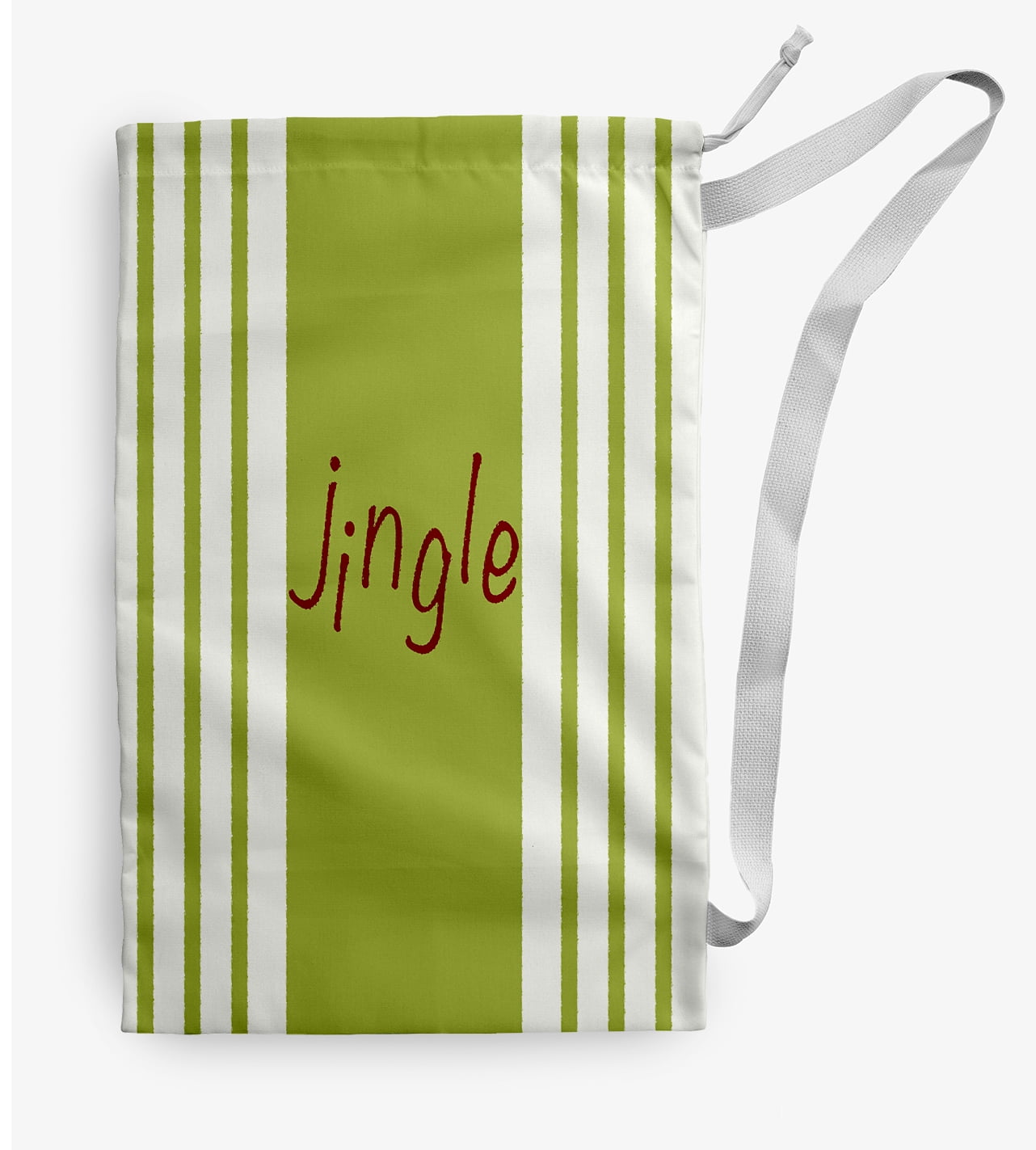 Simply Daisy Jingle on a Stripe 18 x 29 inch Bright Green Laundry Bag