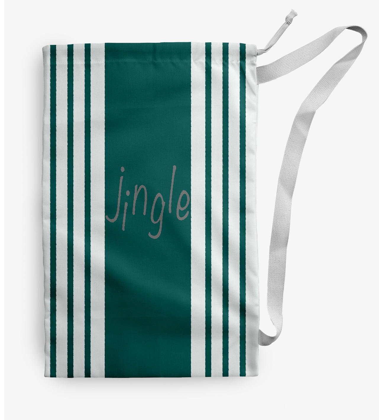 Simply Daisy Jingle on a Stripe 28 x 36 inch Teal Laundry Bag