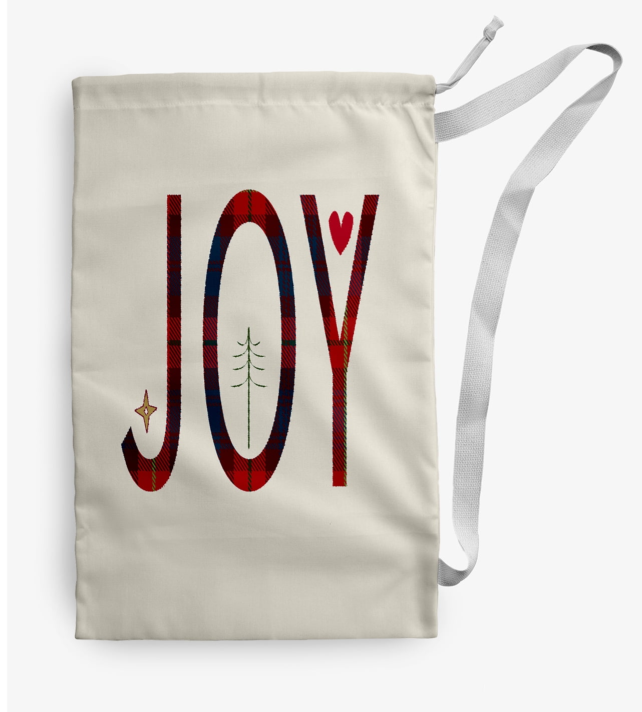 Simply Daisy Joy Filled Season Off-White Novelty Christmas Laundry Gift Bag
