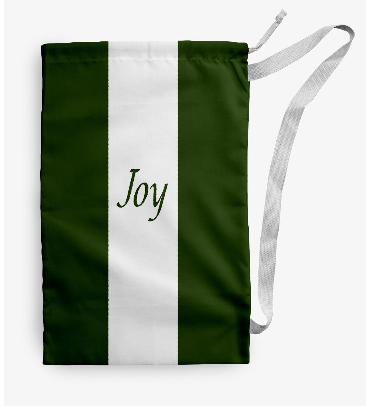 Simply Daisy Joy on a Stripe 18 x 29 inch Dark Green Laundry Bag