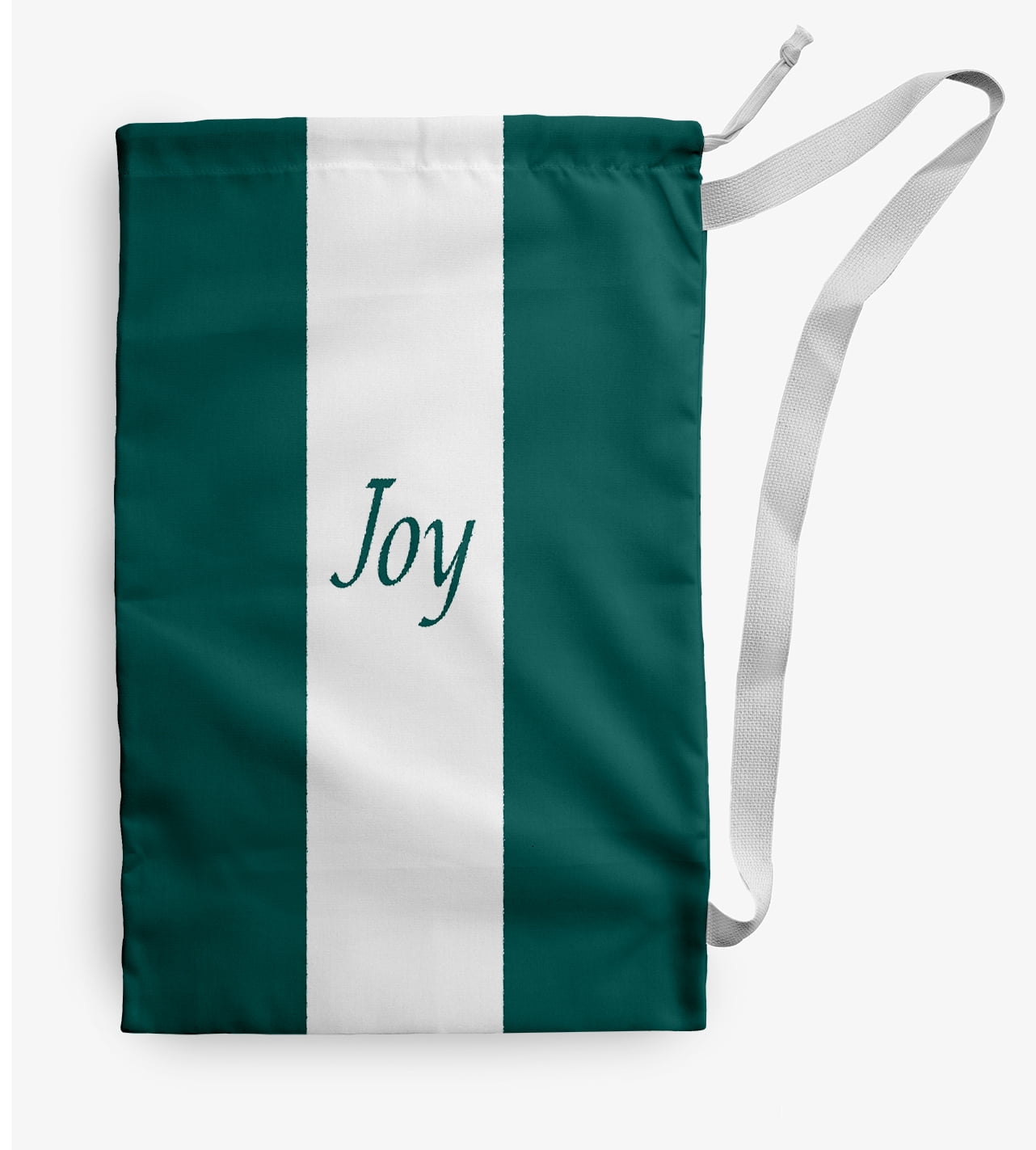 Simply Daisy Joy on a Stripe 18 x 29 inch Teal Laundry Bag