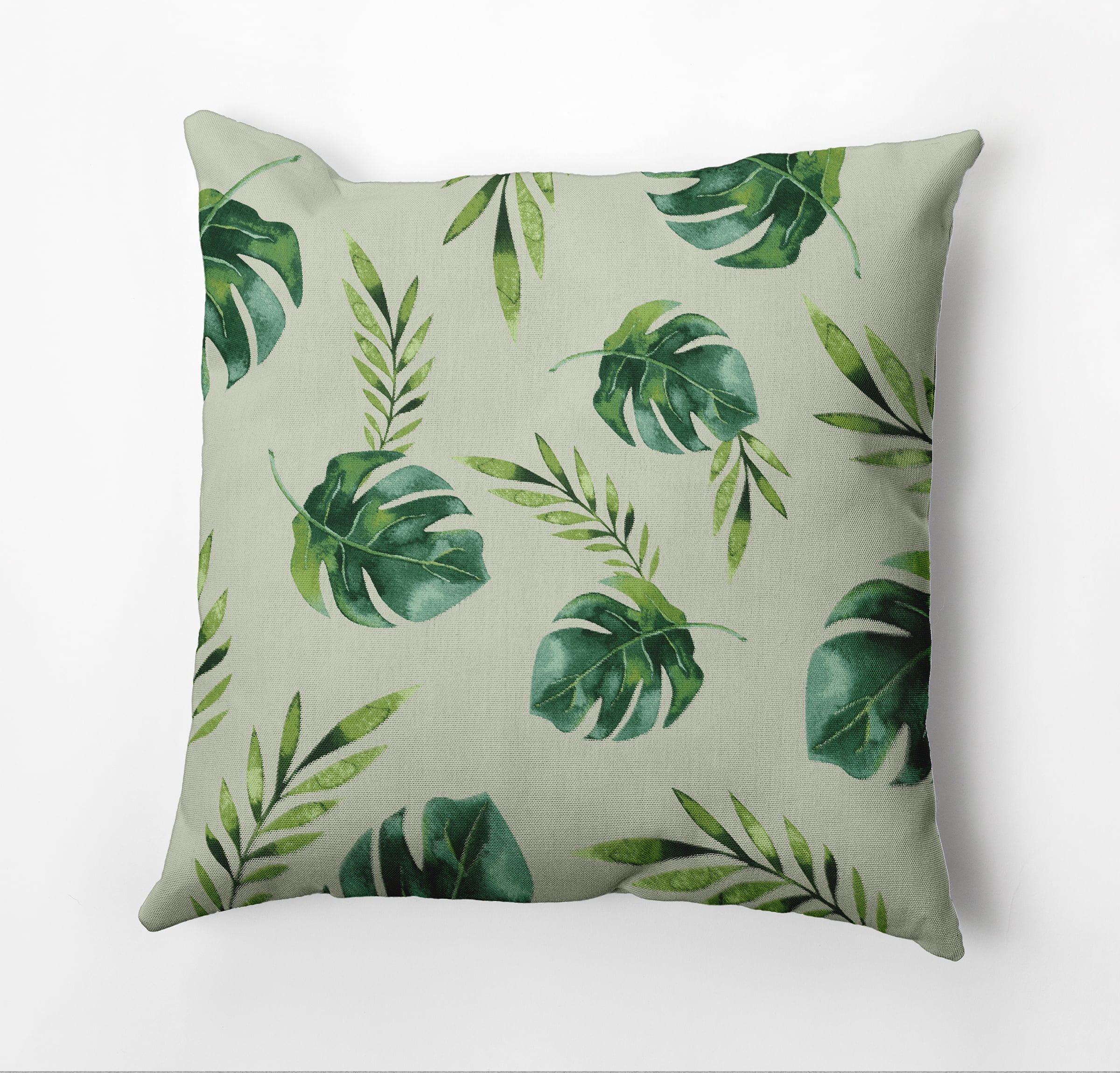 Simply Daisy Jungle Leaf Outdoor Pillow, Green, 16 in x 16 in