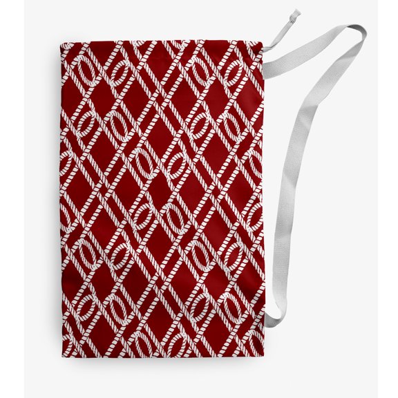 Simply Daisy Know the Ropes 28 x 36 in Red Laundry Bag